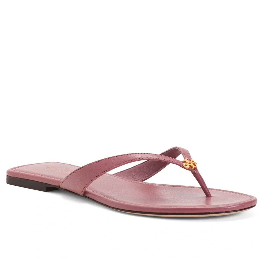 TORY BURCH ❤️‍🔥 NWT LEATHER CLASSIC FLIP FLOPS LAVENDER SIZE 9